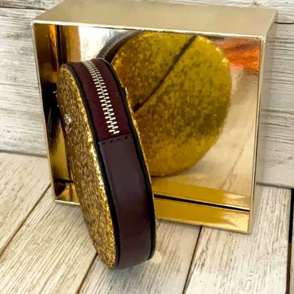 COACH NEW IN BOX WIZARD OF OZ GOLD GLITTER SPARKLE COIN MONEY CASE PURSE - Picture 6 of 7